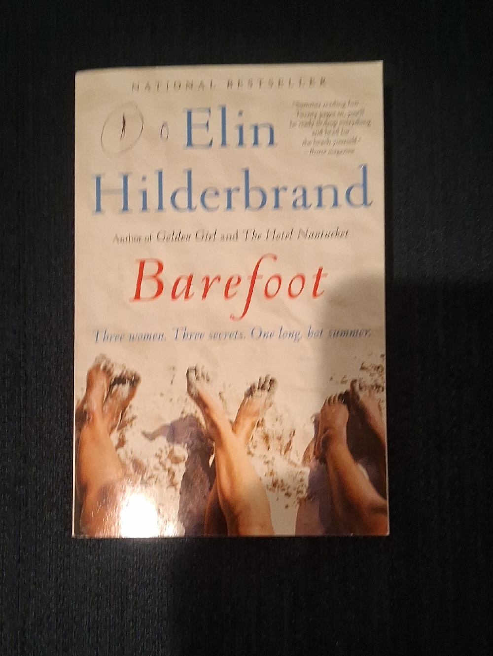 Elin Hilderbrand "Barefoot" Paperback Book - White Cover with Blue & Red Text